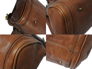 Chloe クロエ パディントン ワンショルダーバッグ ブラウン レザー 7ESA02 ステッチ ハンドバッグ ゴールド金具 美品 中古 4b001704