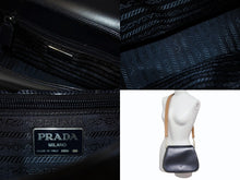 Load image into Gallery viewer, PRADA プラダ ショルダーバッグ 斜め掛けバッグ ロゴ イタリア製 レザー ブラック ブラウン ゴールド金具 美品 中古 4b001706