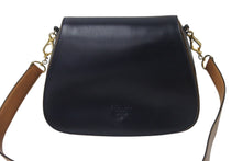 Load image into Gallery viewer, PRADA プラダ ショルダーバッグ 斜め掛けバッグ ロゴ イタリア製 レザー ブラック ブラウン ゴールド金具 美品 中古 4b001706