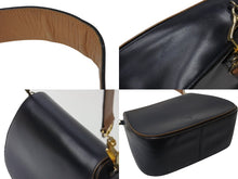 Load image into Gallery viewer, PRADA プラダ ショルダーバッグ 斜め掛けバッグ ロゴ イタリア製 レザー ブラック ブラウン ゴールド金具 美品 中古 4b001706