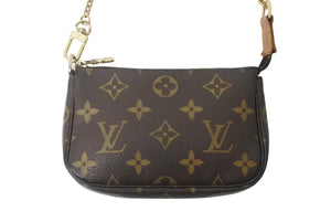 極美品 LOUIS VUITTON ルイヴィトン モノグラム ミニポシェット アクセソワール アクセサリーポーチ M58009 ブラウン 中古 4b001709