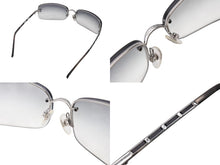 Load image into Gallery viewer, CHANEL シャネル ココマーク ハーフリム サングラス メガネ グラデーション ブラック グレー シルバー サイズ65◻︎15 美品 中古 4b001717