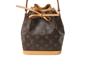LOUIS VUITTON ルイヴィトン ミニノエ ハンドバッグ M42227 モノグラム PVC レザー ブラウン ゴールド金具 美品 中古 4b001722