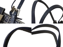 Load image into Gallery viewer, FENDI フェンディ マンマバケット トートバッグ ハンドバッグ ズッキーノ ネイビー コットンキャンバス シルバー金具 中古 4b001755