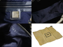 Load image into Gallery viewer, FENDI フェンディ マンマバケット トートバッグ ハンドバッグ ズッキーノ ネイビー コットンキャンバス シルバー金具 中古 4b001755