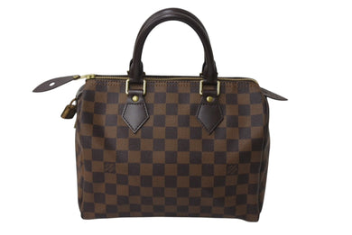 極美品 LOUIS VUITTON ルイヴィトン ダミエ エベヌ スピーディバンドリエール25 ハンドバッグ ブラウン N41368 中古 4b001771