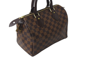 極美品 LOUIS VUITTON ルイヴィトン ダミエ エベヌ スピーディバンドリエール25 ハンドバッグ ブラウン N41368 中古 4b001771