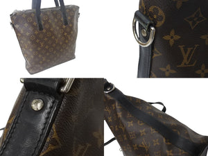 LOUIS VUITTON ルイヴィトン ディヴィス トートバッグ モノグラム マカサー M56708 ブラウン ブラック シルバー金具 良品 中古 4b001777