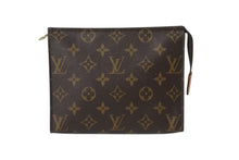 画像をギャラリービューアに読み込む, LOUIS VUITTON ルイヴィトン ポシェット トワレット 19 ポーチ M47544 モノグラムキャンバス ブラウン ゴールド金具 美品 中古 4b001778