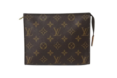 LOUIS VUITTON ルイヴィトン ポシェット トワレット 19 ポーチ M47544 モノグラムキャンバス ブラウン ゴールド金具 美品 中古 4b001778
