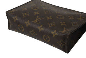 LOUIS VUITTON ルイヴィトン ポシェット トワレット 19 ポーチ M47544 モノグラムキャンバス ブラウン ゴールド金具 美品 中古 4b001778