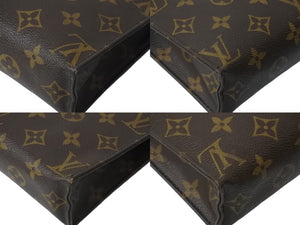 LOUIS VUITTON ルイヴィトン ポシェット トワレット 19 ポーチ M47544 モノグラムキャンバス ブラウン ゴールド金具 美品 中古 4b001778