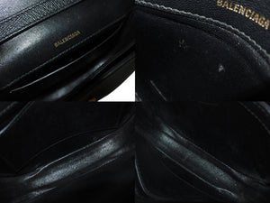 BALENCIAGA バレンシアガ ヴィル ミニ ショルダー ショルダーバッグ 550639 カーフレザー ブラック ホワイト 美品 中古 4b001790