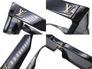LOUIS VUITTON ルイヴィトン サングラス サイクロン Z1578E モノグラムフラワー アセテート スワロフスキー ブラック 美品 中古 4b001794