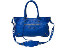 Load image into Gallery viewer, 極美品 BALENCIAGA バレンシアガ NEO CAGOLE CITY ネオ カゴール シティ 2WAY ハンドバッグ ショルダーバッグ 792896 ブルー 中古 4b001795