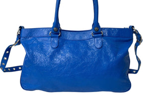 極美品 BALENCIAGA バレンシアガ NEO CAGOLE CITY ネオ カゴール シティ 2WAY ハンドバッグ ショルダーバッグ 792896 ブルー 中古 4b001795