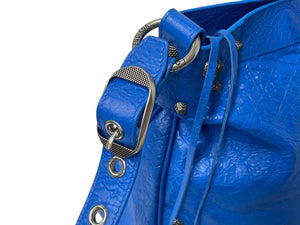 極美品 BALENCIAGA バレンシアガ NEO CAGOLE CITY ネオ カゴール シティ 2WAY ハンドバッグ ショルダーバッグ 792896 ブルー 中古 4b001795