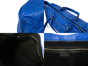 極美品 BALENCIAGA バレンシアガ NEO CAGOLE CITY ネオ カゴール シティ 2WAY ハンドバッグ ショルダーバッグ 792896 ブルー 中古 4b001795