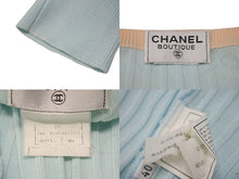 Load image into Gallery viewer, CHANEL シャネル アンサンブル カーディガン 97P ココマーク P07389V00348 コットン 水色 オレンジ サイズ40 美品 中古 4b001816