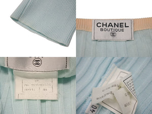 CHANEL シャネル アンサンブル カーディガン 97P ココマーク P07389V00348 コットン 水色 オレンジ サイズ40 美品 中古 4b001816