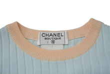Load image into Gallery viewer, 極美品 CHANEL シャネル アンサンブル ココマーク ニット ノースリーブ タンクトップ コットン 水色 オレンジ サイズ40 中古 4b001817