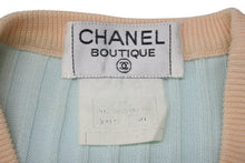 Load image into Gallery viewer, 極美品 CHANEL シャネル アンサンブル ココマーク ニット ノースリーブ タンクトップ コットン 水色 オレンジ サイズ40 中古 4b001817