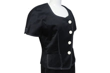 Load image into Gallery viewer, 極美品 Mademoi selle Dior マドモアゼルディオール セットアップ ジャケット スカート コットン ブラック ホワイト サイズM 中古 4b001821