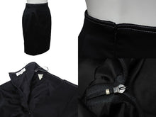 Load image into Gallery viewer, 極美品 Mademoi selle Dior マドモアゼルディオール セットアップ ジャケット スカート コットン ブラック ホワイト サイズM 中古 4b001821