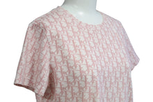 Load image into Gallery viewer, Christian Dior クリスチャンディオール Tシャツ トロッター 総柄 ガリアーノ期 ピンク コットン ラインストーン 良品 中古 4b001823