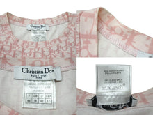 Load image into Gallery viewer, Christian Dior クリスチャンディオール Tシャツ トロッター 総柄 ガリアーノ期 ピンク コットン ラインストーン 良品 中古 4b001823