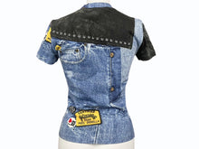 Load image into Gallery viewer, 極美品 Christian Dior クリスチャンディオール 半袖Tシャツ 1A12055021 サイズ36 デニム総柄プリント ガリアーノ期 中古 4b001824