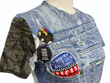 Load image into Gallery viewer, 極美品 Christian Dior クリスチャンディオール 半袖Tシャツ 1A12055021 サイズ36 デニム総柄プリント ガリアーノ期 中古 4b001824