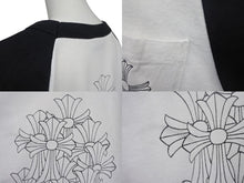 Load image into Gallery viewer, CHROME HEARTS クロムハーツ ラグラン 7部丈Tシャツ サイズM CHクロス セメタリークロス プリント ホワイト ブラック 美品 中古 4b001827