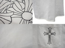 Load image into Gallery viewer, CHROME HEARTS クロムハーツ ラグラン 7部丈Tシャツ サイズM CHクロス セメタリークロス プリント ホワイト ブラック 美品 中古 4b001827