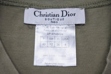 Load image into Gallery viewer, ChristianDior クリスチャンディオール 半袖Tシャツ 3P16155024 サイズ40 デニムロゴ プリント カーキ 美品 中古 4b001828