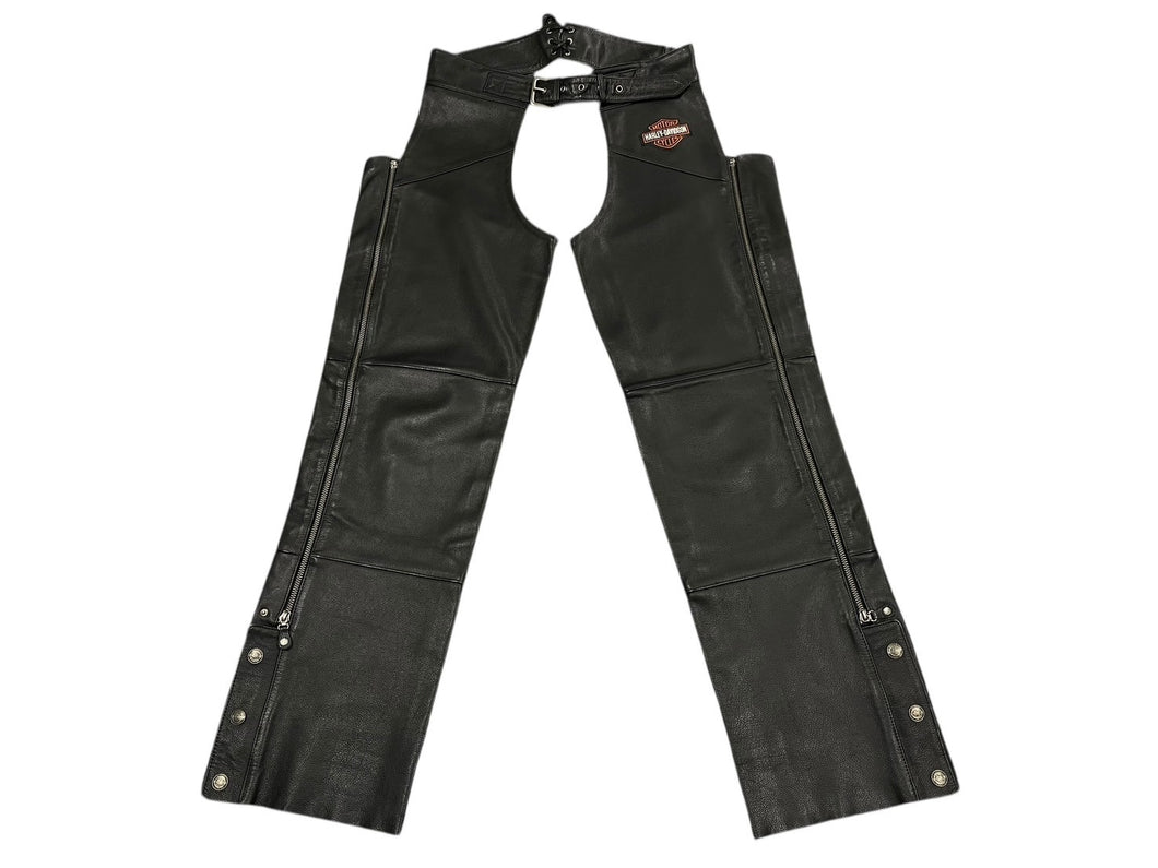 HARLEY DAVIDSON ハーレーダビッドソン レザー パンツ Chaps チャップス Genuine Leather 本革 RN103819 CA03402 サイズ L 美品 中古 4b001833
