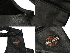 HARLEY DAVIDSON ハーレーダビッドソン レザー パンツ Chaps チャップス Genuine Leather 本革 RN103819 CA03402 サイズ L 美品 中古 4b001833
