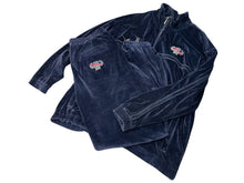 Load image into Gallery viewer, PellePelle ペレペレ ベロア セットアップ ジャージ トラックジャケット トラックパンツ 52KWC ネイビー レッド XL 美品 中古 4b001836
