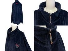 Load image into Gallery viewer, PellePelle ペレペレ ベロア セットアップ ジャージ トラックジャケット トラックパンツ 52KWC ネイビー レッド XL 美品 中古 4b001836