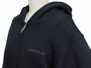 CHROME HEARTS クロムハーツ ジップアップフーディー パーカー サイズS CHプラス プリント ブラック 美品 中古 4b001849