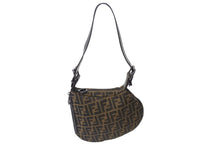 Load image into Gallery viewer, FENDI フェンディ ズッカ柄 ワンショルダーバッグ ハンドバッグ FF キャンバス レザー ブラウン ブラック ブラックメタル 美品 中古 4b001852