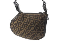 Load image into Gallery viewer, FENDI フェンディ ズッカ柄 ワンショルダーバッグ ハンドバッグ FF キャンバス レザー ブラウン ブラック ブラックメタル 美品 中古 4b001852