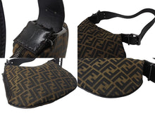 Load image into Gallery viewer, FENDI フェンディ ズッカ柄 ワンショルダーバッグ ハンドバッグ FF キャンバス レザー ブラウン ブラック ブラックメタル 美品 中古 4b001852