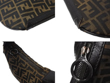 Load image into Gallery viewer, FENDI フェンディ ズッカ柄 ワンショルダーバッグ ハンドバッグ FF キャンバス レザー ブラウン ブラック ブラックメタル 美品 中古 4b001852