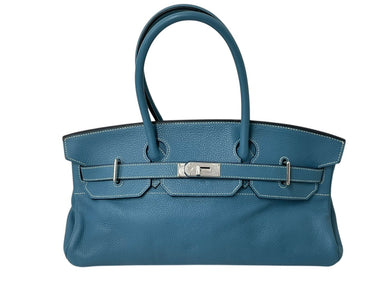 HERMES エルメス ショルダーバーキン ハンドバッグ トリヨンクレマンス ブルージーン □L刻印 SV金具 2008年 ゴルチェ期 美品 中古 4b001860
