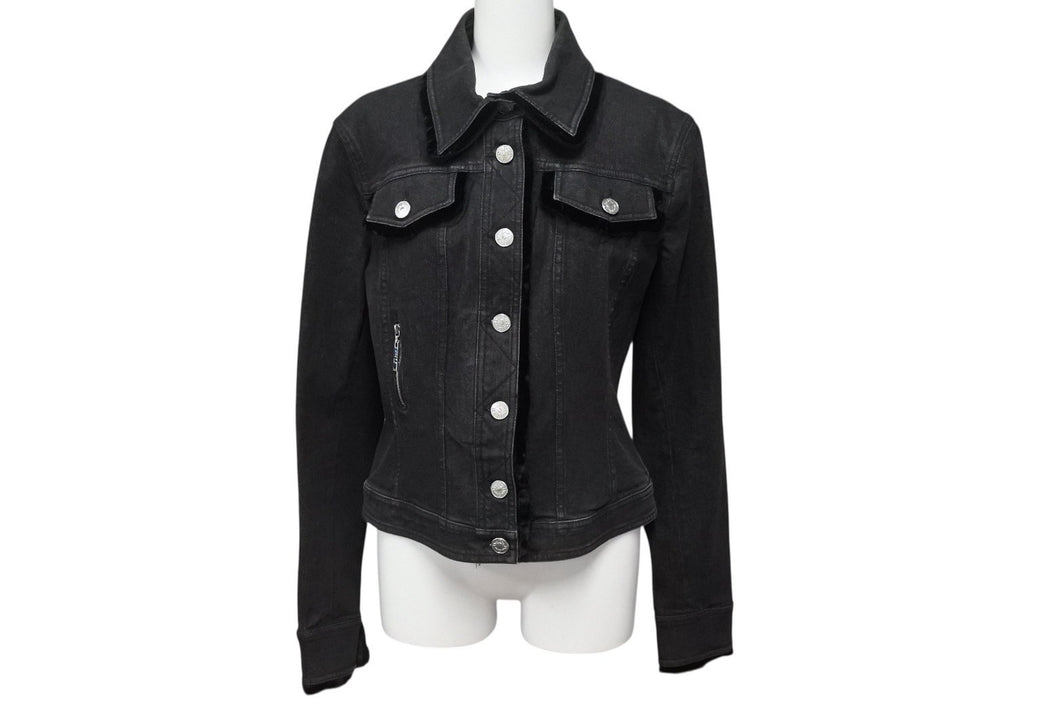 極美品 ChristianDior クリスチャンディオール ガリアーノ期 バックロゴ デニムジャケット 5AW 5H12022810 ブラック サイズ40 中古 4b001862