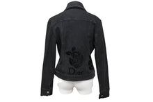 Load image into Gallery viewer, 極美品 ChristianDior クリスチャンディオール ガリアーノ期 バックロゴ デニムジャケット 5AW 5H12022810 ブラック サイズ40 中古 4b001862