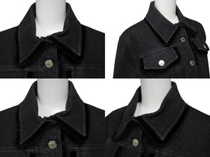 極美品 ChristianDior クリスチャンディオール ガリアーノ期 バックロゴ デニムジャケット 5AW 5H12022810 ブラック サイズ40 中古 4b001862