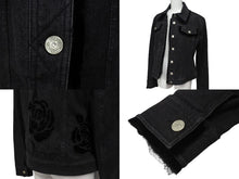 Load image into Gallery viewer, 極美品 ChristianDior クリスチャンディオール ガリアーノ期 バックロゴ デニムジャケット 5AW 5H12022810 ブラック サイズ40 中古 4b001862