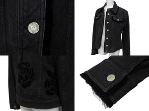 極美品 ChristianDior クリスチャンディオール ガリアーノ期 バックロゴ デニムジャケット 5AW 5H12022810 ブラック サイズ40 中古 4b001862